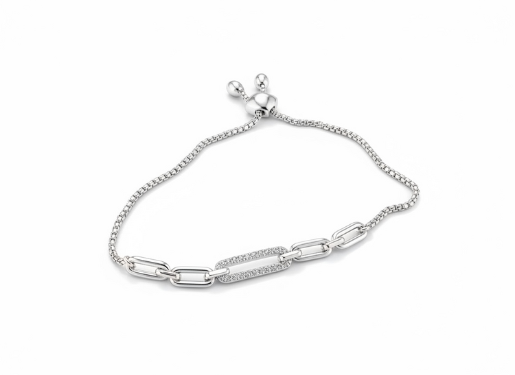 (R)925 .25DIA PAPERCLIP STYLE BRACELET