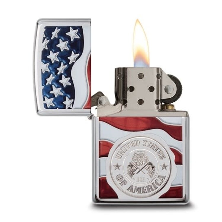 (Y)QG-ZIPPO PATRIOTIC FLAG