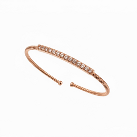 RYAN GEMS INC (Y)14KR .50 DIA ROSE GOLD BANGLE WITH 15 DIAMONDS