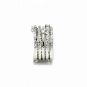 RYAN GEMS INC (Y)14KW 0.89CTW DIA 5 BAND NATURAL DIAMOND WIDE BAND