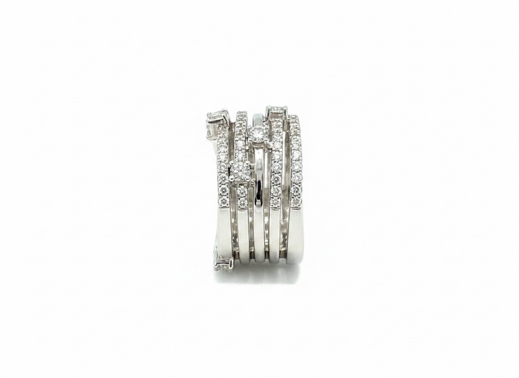 RYAN GEMS INC (Y)14KW 0.89CTW DIA 5 BAND NATURAL DIAMOND WIDE BAND