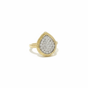 RYAN GEMS INC (Y)14KY .52CTW DIA PAVE PEAR DESIGN FASHION DIAMOND YELLOW GOLD RING
