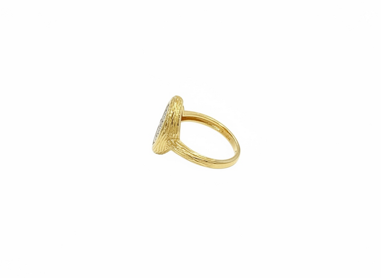 RYAN GEMS INC (Y)14KY .52CTW DIA PAVE PEAR DESIGN FASHION DIAMOND YELLOW GOLD RING