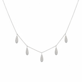 RYAN GEMS INC (Y)14KW .83DIA DROPLETS OF PAVE DIAMONDS ON A DIAMOND CUT CHAIN