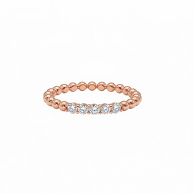 RYAN GEMS INC (Y)14KR .12DIA BEADED ROSE GOLD RING WITH 5 DIAMONDS