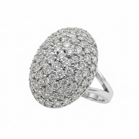 RYAN GEMS INC (R)14KW 2.17DIA OVAL DIAMOND CLUSTER WITH SPLIT SHANK RING