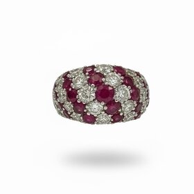 RYAN GEMS INC (Y) 14KW 2.65CTW RU & 1.82CTW MULTI NATURAL DIAMOND & RUBY WHITE GOLD RING