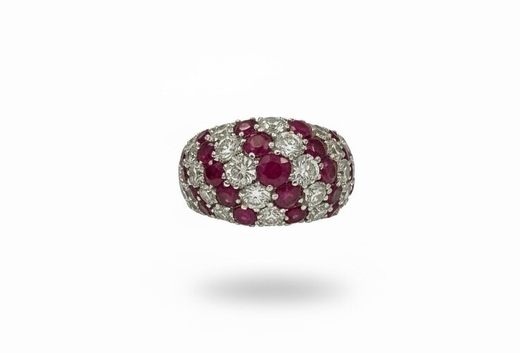 RYAN GEMS INC (Y) 14KW 2.65CTW RU & 1.82CTW MULTI NATURAL DIAMOND & RUBY WHITE GOLD RING