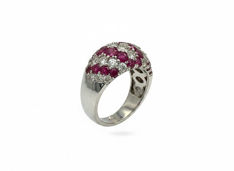 RYAN GEMS INC (Y) 14KW 2.65CTW RU & 1.82CTW MULTI NATURAL DIAMOND & RUBY WHITE GOLD RING