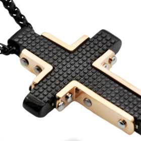 BLACKJACK (Y)BJ RG & STEEL TEXTURED CROSS CROSS