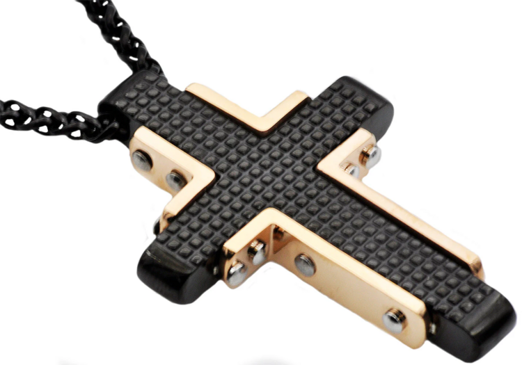 BLACKJACK (Y)BJ RG & STEEL TEXTURED CROSS CROSS