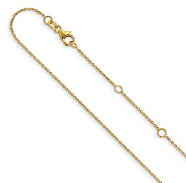 (Y)14KY CABLE 16” ADJUSTABLE TO 18” YELLOW GOLD CHAIN