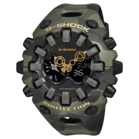 G-SHOCK G-SHOCK GAV01CMG-3A, Case size (L× W× H) icon-question for Case size (L× W× H) 49.1 × 58.2 × 19.6 mm Weight 74 g Case and bezel material Resin Band Resin Band Construction Shock Resistant Water resistance 200-meter water resistance