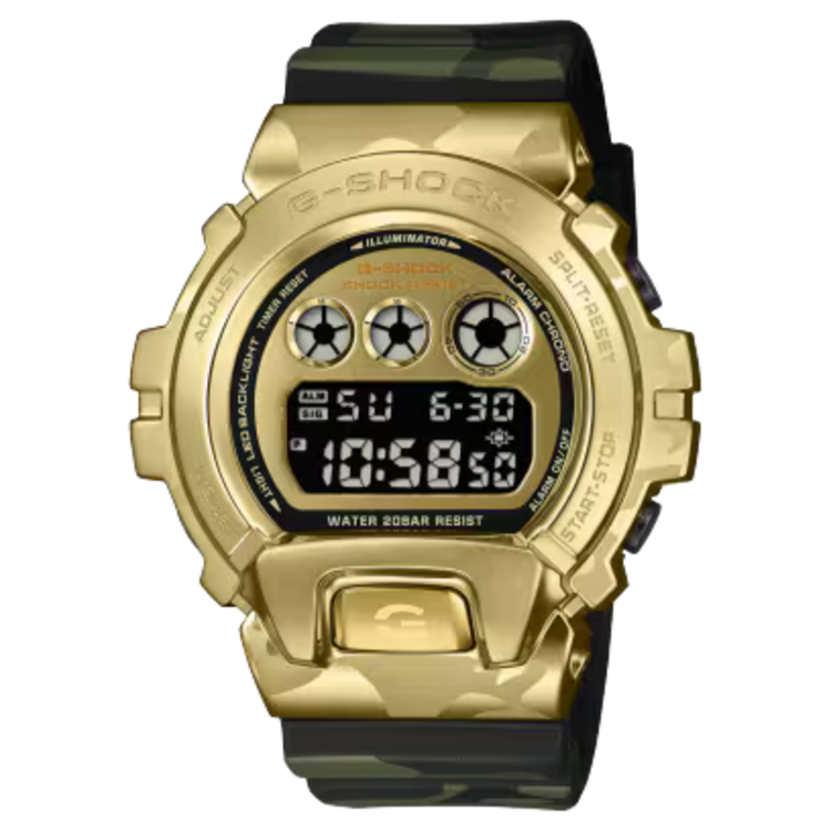 G-SHOCK G-SHOCK GM6900CMG-3 , Case size (L× W× H) icon-question for Case size (L× W× H) 53.9 × 49.7 × 18.6 mm Weight 96 g Case and bezel material Resin / Stainless steel Band Resin Band Construction Shock Resistant Water resistance 200-meter water resistance