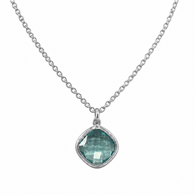 STEPHEN ESTELLE (R)925 BLUE TPZ STERLING SILVER NECKLACE WITH BEZEL SET BLUE TOPAZ