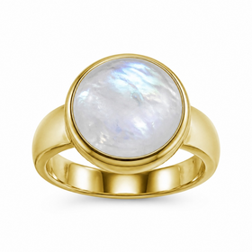 STEPHEN ESTELLE (Y)925 14K RAIN MOON VERMEIL RAINBOW MOONSTONE RING