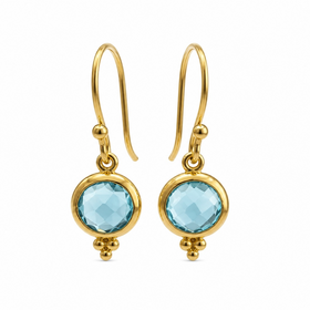 STEPHEN ESTELLE (Y)925 BLU TPZ 14K VERMEIL HANGING FRENCH HOOK EARRINGS