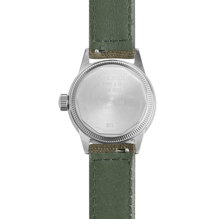PRAESIDUS A11 TOM RICE WW2 STYLE PRAESIDUS WATCH WITH SEIKO MOVEMENT AND ACRYLIC GLASS