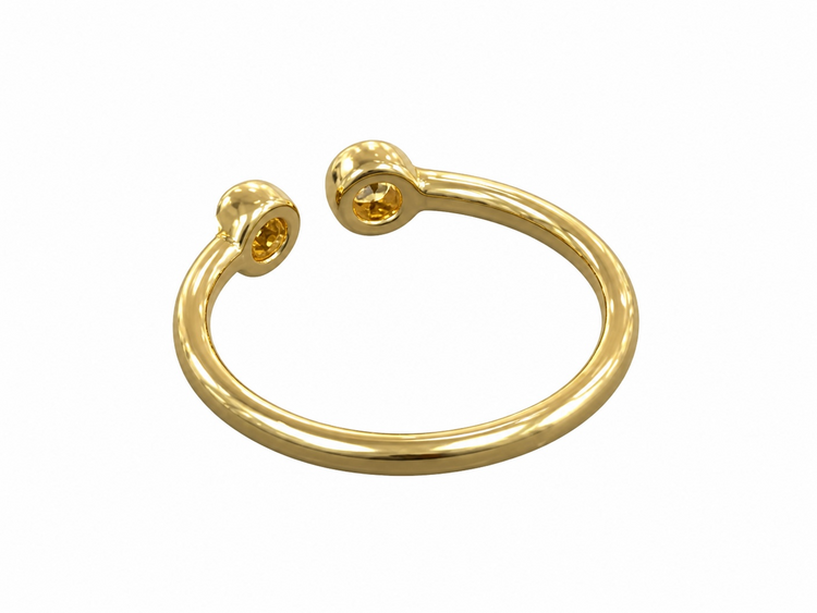 HJ NAMDAR (Y)14KY 0.20CT DIA, OPEN CENTER TWO NATURAL DIAMOND YELLOW GOLD BAND