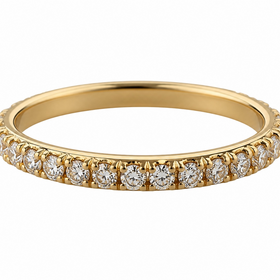 HJ NAMDAR (Y)14K 0.50CTW, 15 STONE MICRO PAVE COMFORT FIT ANNIVERSARY BAND