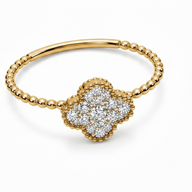 HJ NAMDAR (Y)14K 0.18CTW DIA CLOVER SHAPED DIAMOND (H/SI 0.18CTW) RING IN 14KYG