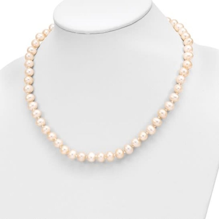 (Y)FW STUD & NECK PINK PEARL STRAND FRESHWATER PEARL SET