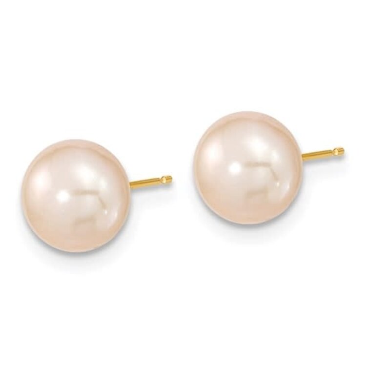 (Y)FW STUD & NECK PINK PEARL STRAND FRESHWATER PEARL SET