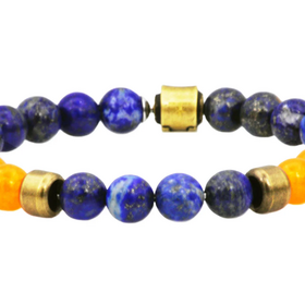 BLACKJACK (Y)BJ CARNELIAN & LAPIS LAZULI MENS BRACELET