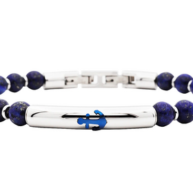 BLACKJACK (Y)LAP LAZ ANCHOR BEADED STAINLESS STEEL BRACELET