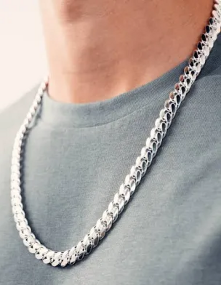 BLACKJACK (X) 925 CUBAN 121G 10MM, 121.00 GRAM MENS CUBAN CHAIN  22 INCHES, 10MM