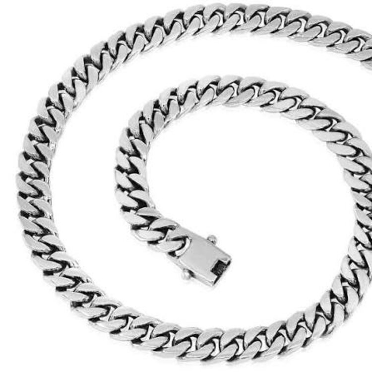 BLACKJACK (X) 925 CUBAN 121G 10MM, 121.00 GRAM MENS CUBAN CHAIN  22 INCHES, 10MM