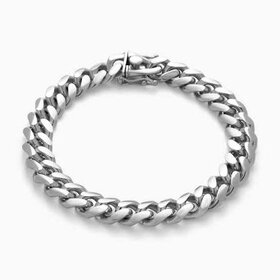BLACKJACK (X) 925 45.1G 10MM, SILVER CUBAN BRACELET, 10MM, 45.1 GRAMS, 8 INCHES