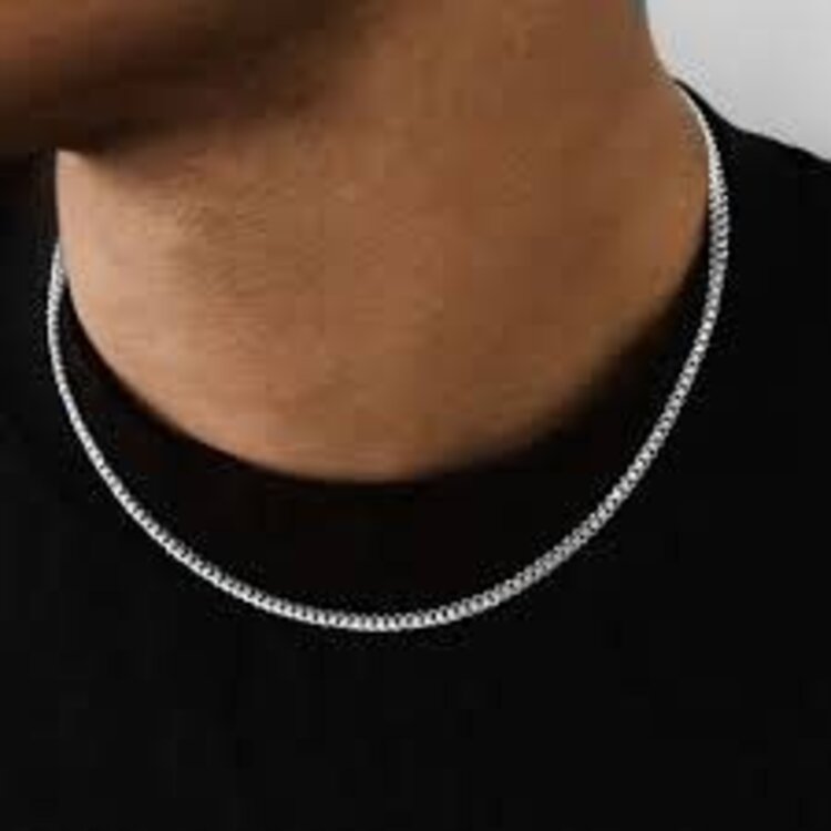 BLACKJACK (X) 925 22’’ 4MM 26.5G , SILVER CUBAN CHAIN, 22 INCHES, 21.5 GRAMS, 4MM