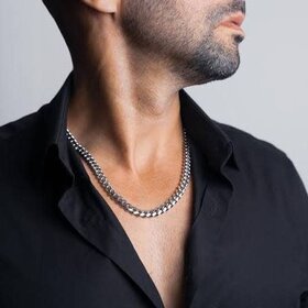 BLACKJACK (X) 925 22’’ 8MM 91.5G , SILVER CUBAN CHAIN, 8MM, 91.5 GRAMS