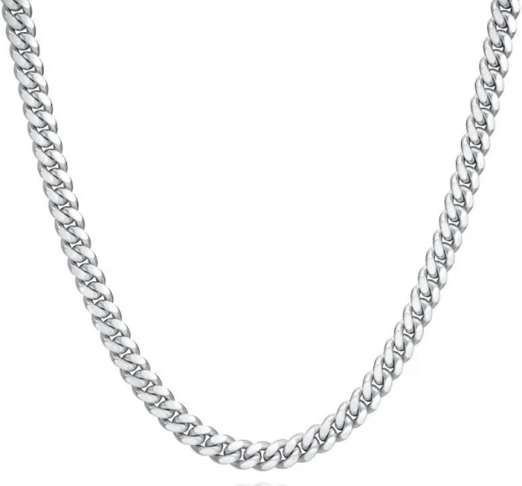 BLACKJACK (X) 925 6MM 58.6G 22’’ , SILVER CUBAN CHAIN, 2 INCHES, 6MM