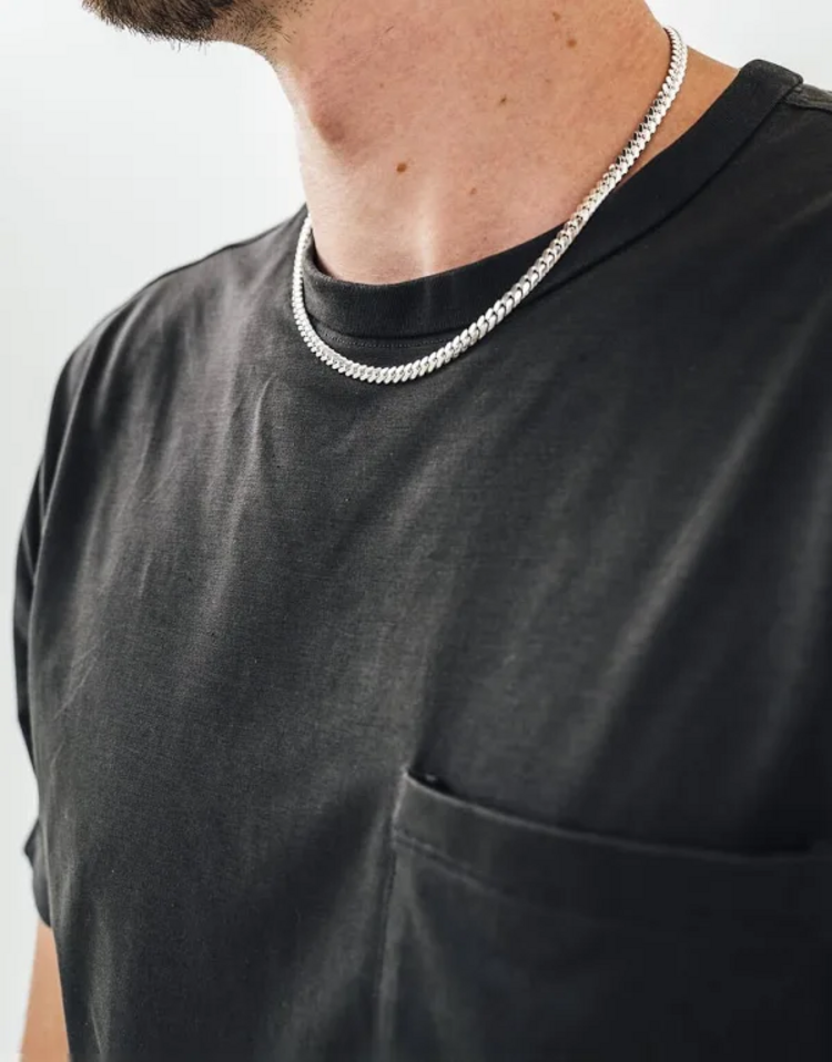 BLACKJACK (X) 925 6MM 58.6G 22’’ , SILVER CUBAN CHAIN, 2 INCHES, 6MM