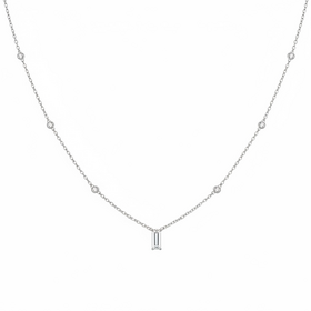 DIAMOND TRADERS INTERNATIONAL (Y)925 1.0LG EMERALD CUT LAB GROWN DIAMOND CENTER WITH 6 BEZEL ROUND LAB GROWN DIAMONDS DIAMOND TRADERS INTERNATIONAL (Y)925 1.0LG EMERALD CUT LAB GROWN DIAMOND CENTER WITH 6 BEZEL ROUND LAB GROWN DIAMONDS