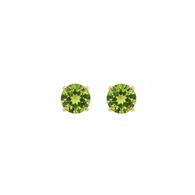 (R)14KY 6MM PERIDOT ROUND STUD EARRINGS
