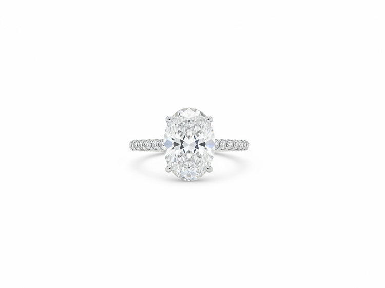 (X)14K 2.60LG D VS .40MTG , NATURAL DIAMOND MOUNTING,  IGI 741520320  D VS2 OVAL LAB GROWN DIAMOND IN NATURAL DIAMOND SETTING