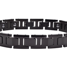 BLACKJACK (Y)TUNG MEN’S BLACK TUNGSTEN LINK BRACELET