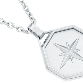 BLACKJACK (R)BJ 24” COMPASS STAINLESS STEEL MEN’S PENDANT