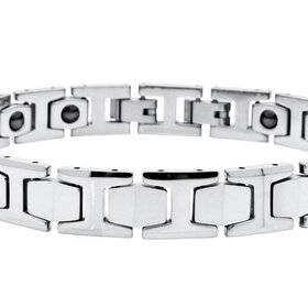 BLACKJACK (R)BJ TUNG LINK POLISHED MENS BRACELET