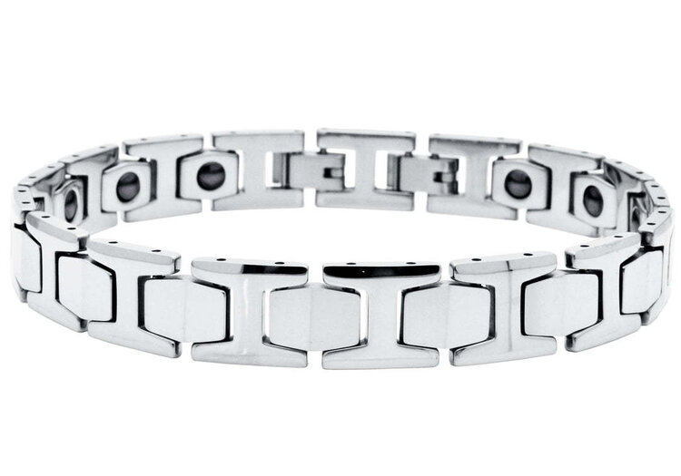 BLACKJACK (R)BJ TUNG LINK POLISHED MENS BRACELET