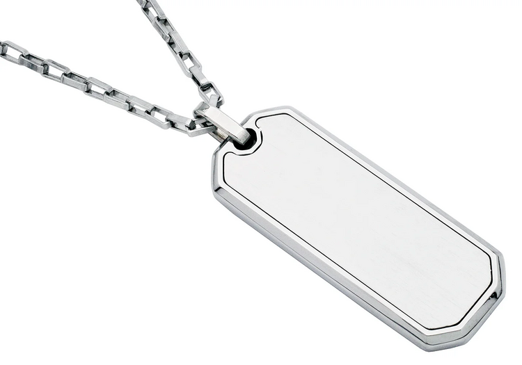 BLACKJACK (R)STEEL DOG TAG WITH 24” BOX CHAIN, ENGRAVABLE
