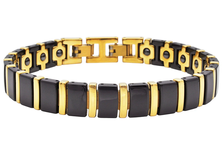 BLACKJACK (Y)BJ TUNG BLK & GOLD MEN’S BRACELET