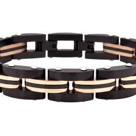 BLACKJACK (Y)BJ STEEL BLK & ROSE MEN’S BRACELET