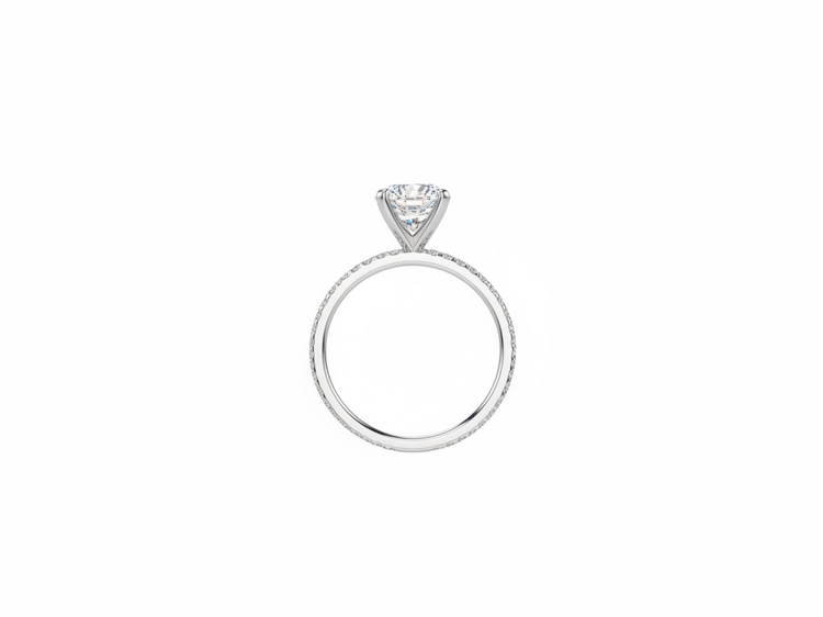 (R)14KW .22DIA 1.64 DIA WHITE GOLD 34 DIAMONDS PRONG SET WITH 1.64CT LAB GROWN ROUND CENTER DIAMOND