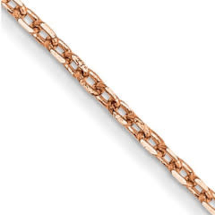 (Y)14KR 1MM 18” LONG DIAMOND CUT CABLE CHAIN WITH LOBSTER CLASP