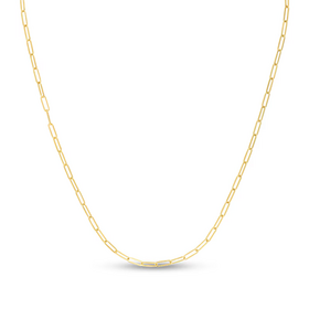 (X) 14K 16’’ 2.4MM , YELLOW GOLD PAPER CLIP NECKLACE, 16 INCHES, 2.4MM WIDE, 1.4 GRAMS
