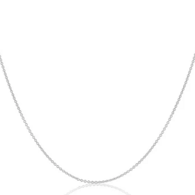 (X) 14K 1MM 18’’, WHITE GOLD CABLE CHAIN, 18 INCHES, 1.3 GRAMS, SPRING RING CLASP